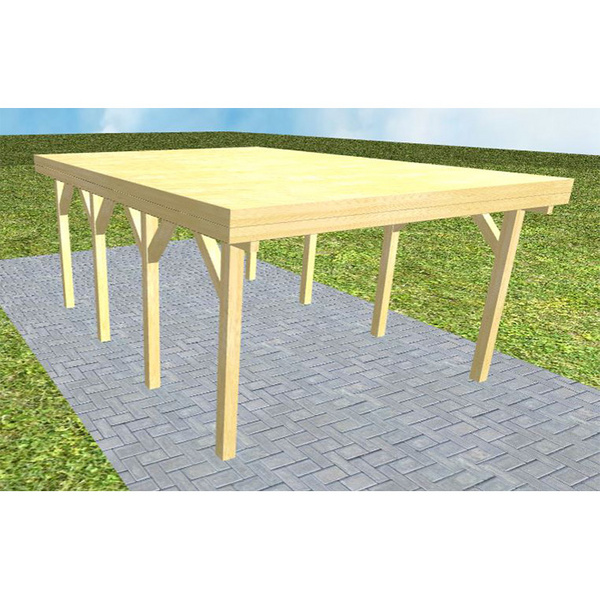 Carport Borkum KG Classic Holzblende, Flachdach vorb.f. Gründach