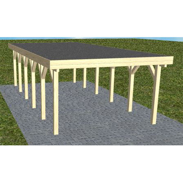 Carport Borkum LF Master Holzblende, Flachdach mit EPDM Folie
