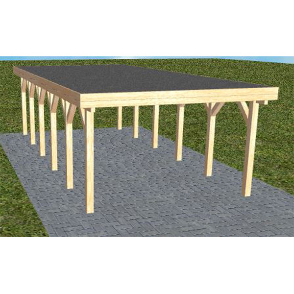 Carport Borkum LF Perfect Holzblende, Flachdach mit EPDM Folie
