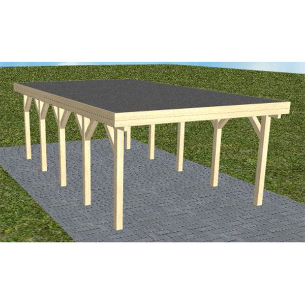 Carport Borkum MF Master Holzblende, Flachdach mit EPDM Folie