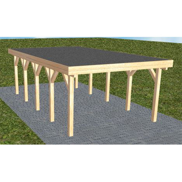 Carport Borkum MF Perfect Holzblende, Flachdach mit EPDM Folie
