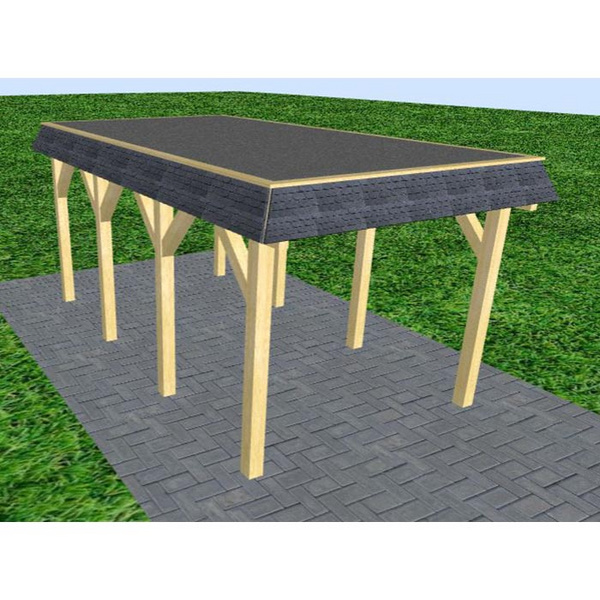 Carport Gettorf KF Classic Walmblende, Flachdach mit EPDM Folie