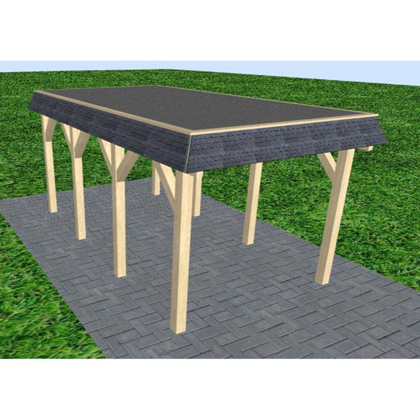 Carport Gettorf KF Master Walmblende, Flachdach mit EPDM Folie