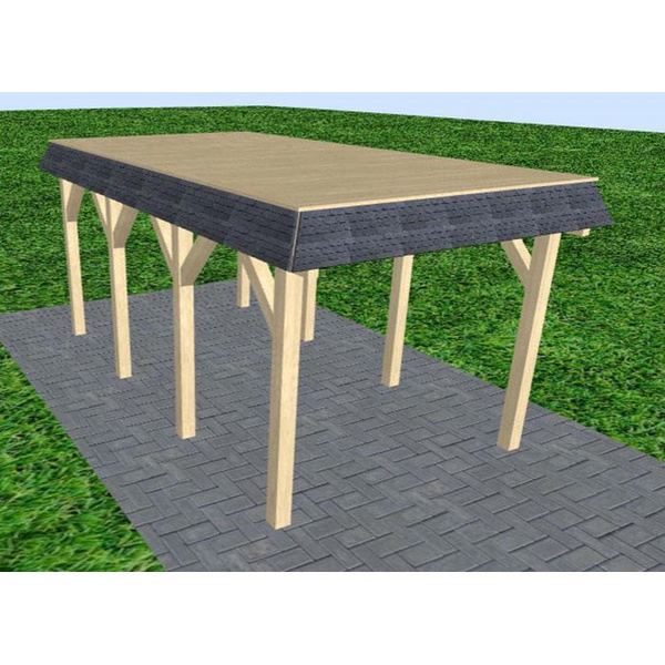 Carport Gettorf KG Master Walmblende, Flachdach vorb.f. Gründach