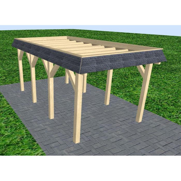 Carport Gettorf KO Master Walmblende, Flachdach ohne Bedachung