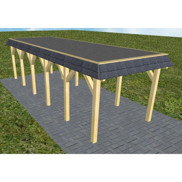 Carport Gettorf LF Classic Walmblende, Flachdach mit EPDM Folie