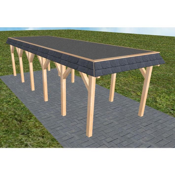 Carport Gettorf LF Perfect Walmblende, Flachdach mit EPDM Folie