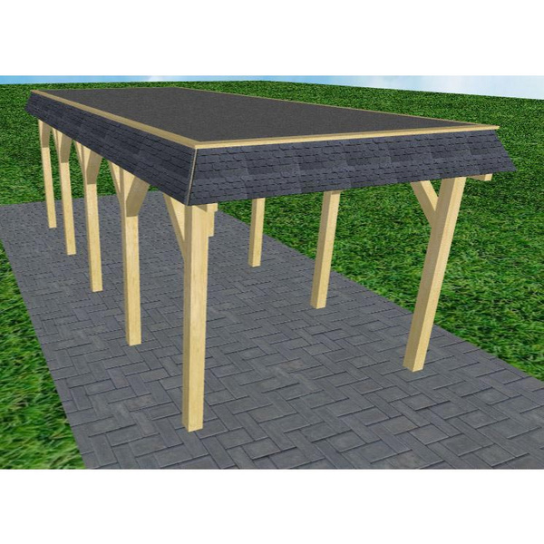 Carport Gettorf MF Classic Walmblende, Flachdach mit EPDM Folie