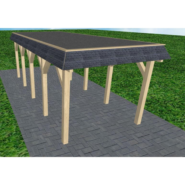 Carport Gettorf MF Master Walmblende, Flachdach mit EPDM Folie