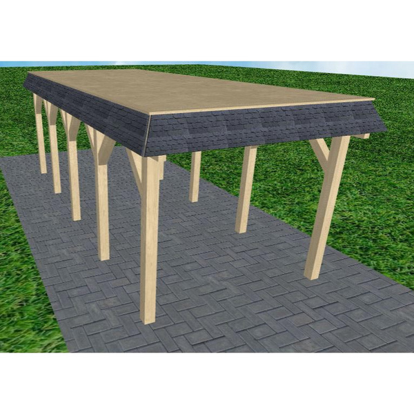 Carport Gettorf MG Master Walmblende, Flachdach vorb.f. Gründach