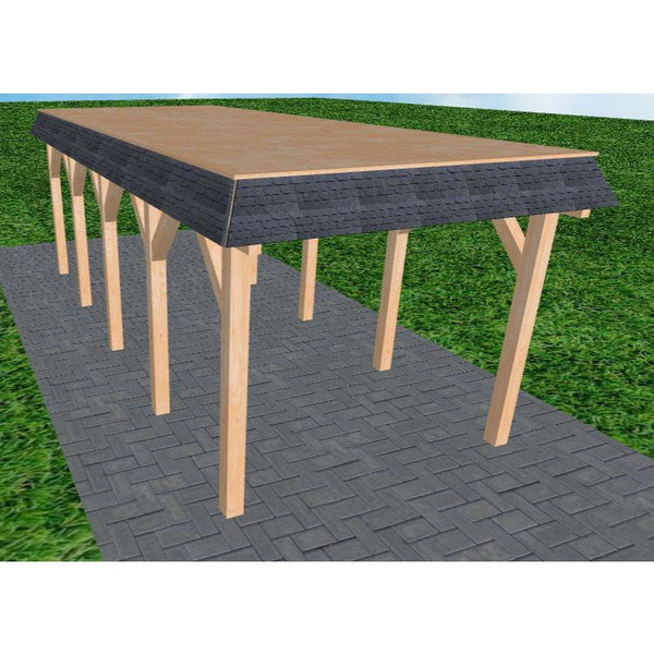 Carport Gettorf MG Perfect Walmblende, Flachdach vorb.f. Gründach