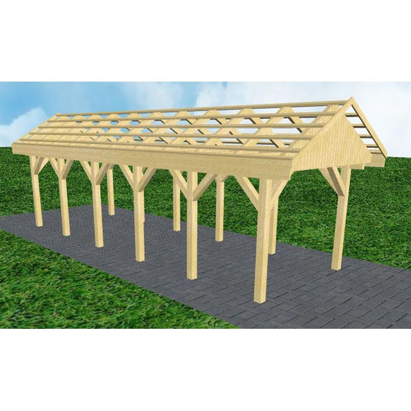 Carport Malchow LO Classic Satteldach, ohne Rinne, ohne Pfannen