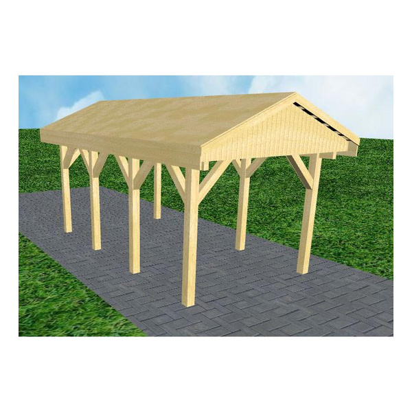 Carport Wedel KG Classic Satteldach, vorb.f. Gründach