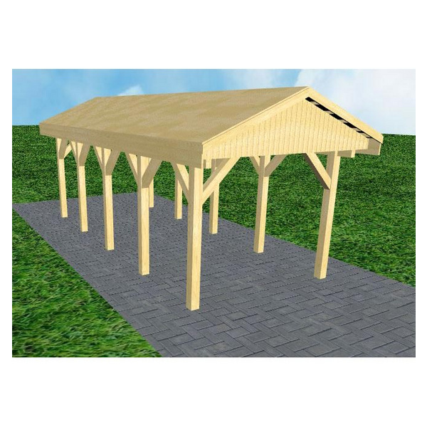 Carport Wedel MG Classic Satteldach, vorb.f. Gründach