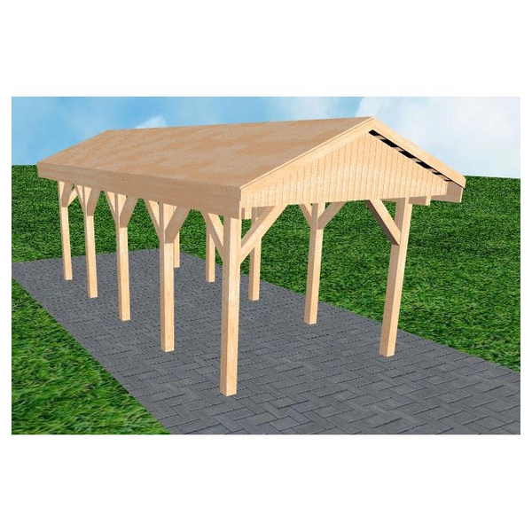 Carport Wedel MG Perfect Satteldach, vorb.f. Gründach