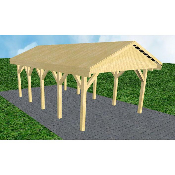 Carport Wismar MG Classic Satteldach, vorb.f. Gründach