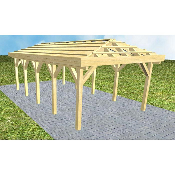 Carport Kampen MO Classic ohne Rinne, ohne Pfannen
