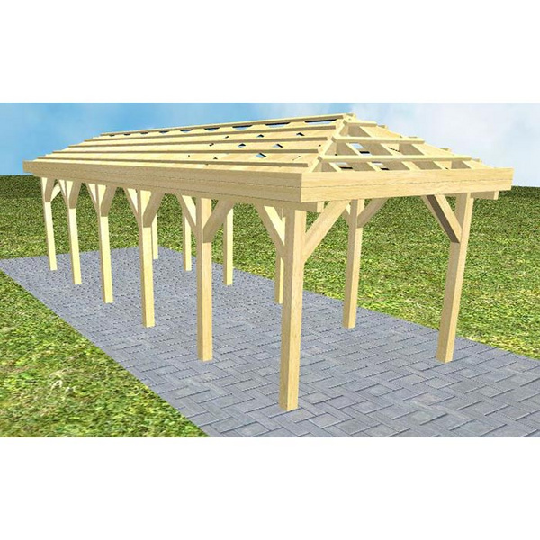 Carport Kappeln LO Classic ohne Rinne, ohne Pfannen