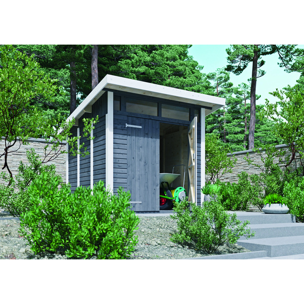 Gerätehaus Vestervik 22/23 Anthrazit RAL 7016 / Weiß RAL 9016