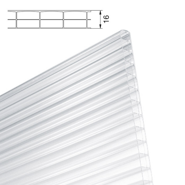 PC Doppelstegplatten, 3-fach, 16 mm Klar