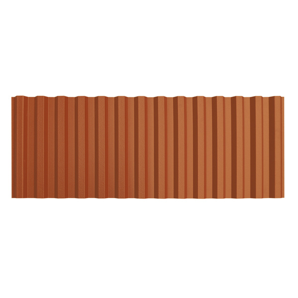 Polycarbonat Öko Plus 0,9mm 1105x4000mm, 76/18 Trapez, rot-orange VE=050, beidseitig strukturiert