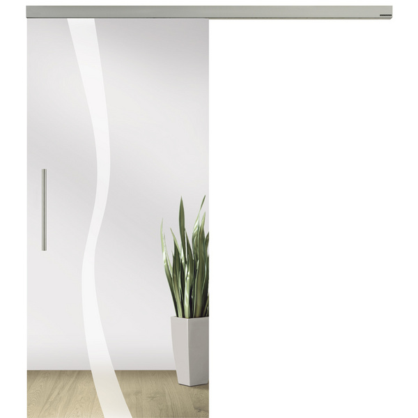 Glasschiebetür Wave Typ 8 - Motiv matt