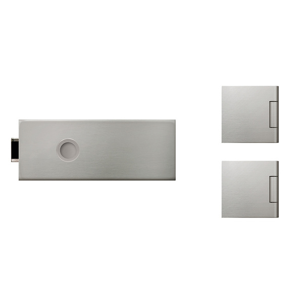 Glastürbeschlag-Set (Schlosskasten + Bänder) "Square 3.0"