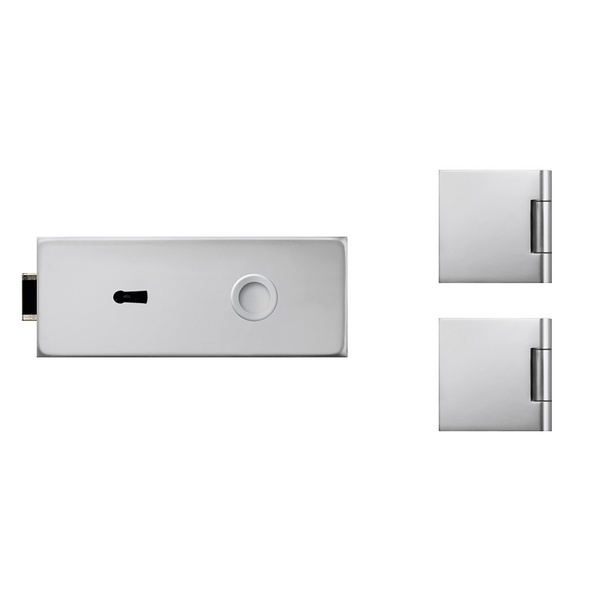 Glastürbeschlag-Set (Schlosskasten + Bänder) "Square 3.0"