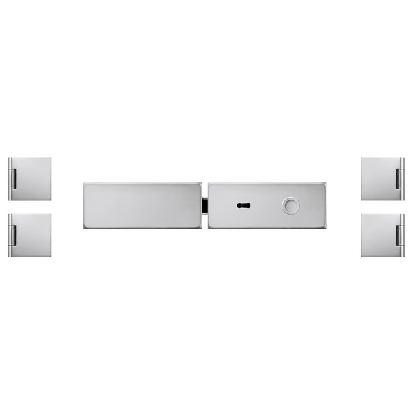 Glastürbeschlag-Set (Schlosskasten + Bänder) 2-flügelig "Square 3.0"