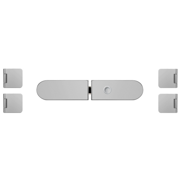 Glastürbeschlag-Set (Schlosskasten + Bänder) 2-flügelig "Rundform 3.0"