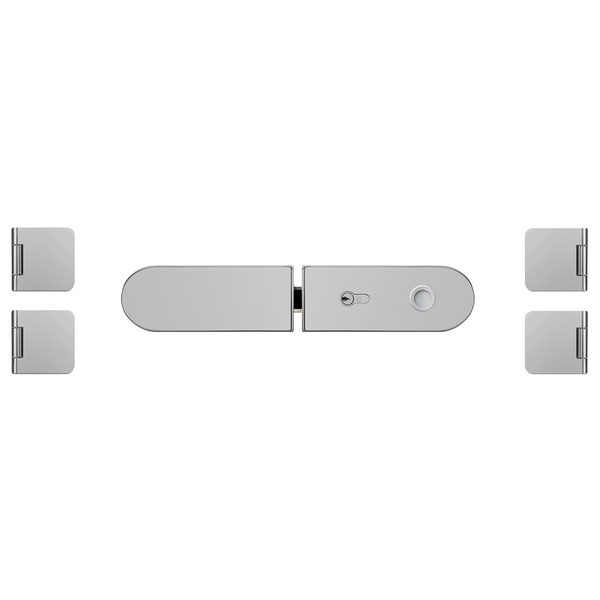 Glastürbeschlag-Set (Schlosskasten + Bänder) 2-flügelig "Rundform 3.0"
