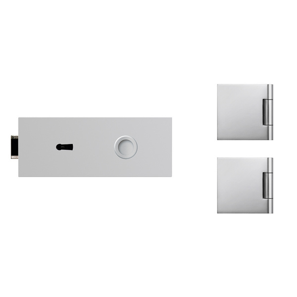 Glastürbeschlag-Set (Schlosskasten + Bänder) "Impuls 3.0"