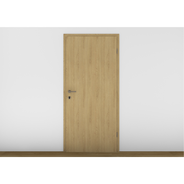 Wohnungseingangszarge CPL Eiche natur WE-Standard-Schließblech "N" neusilber Standard-Dichtung beige