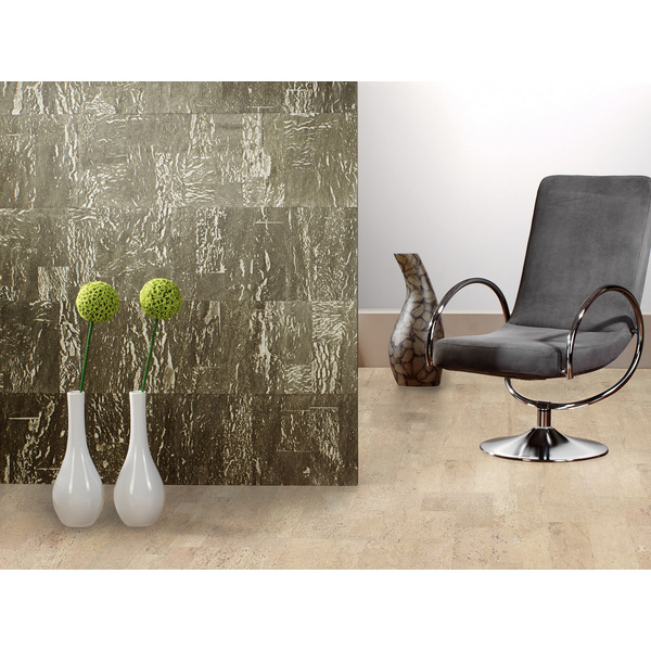 Wanddesign, Wandkork coloriert Paz Sturktur, Slate on Gold 600x300x3mm