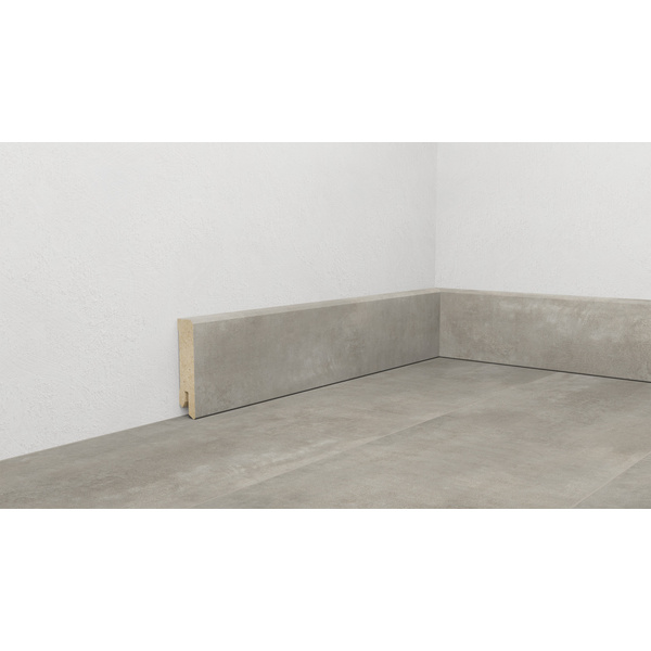 Fußleiste 60, Profil 6055 76 - Cement grey (Pori) 2200x15x60mm