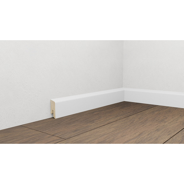 Fußleiste 40, Profil 6082 01 - Weiß foliert 2400x16x40mm