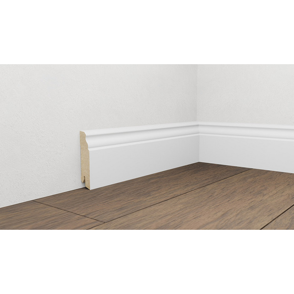 Fußleiste 78, Berliner Profil 6339 Weiß foliert 2200x18x78mm