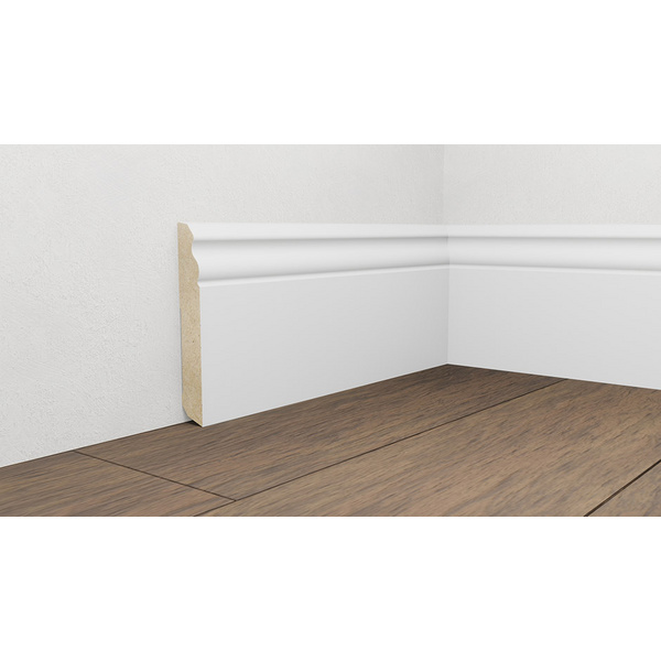 Fußleiste 120, Berliner Profil 5911 Weiß foliert 2200x18x120mm