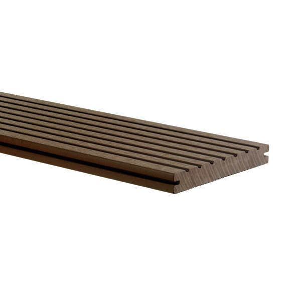 Terrassendiele BPC massiv dunkelbraun geriffelt - 20 x 145 mm
