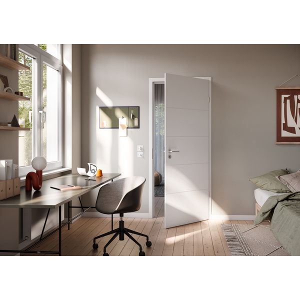 Zimmertür Weißlack ähnlich RAL 9016 Light 15 Röhrenspan ohne Bodendichtung "Light"