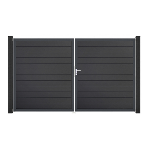 Tor Sichtschutzzaun 2-flügelig PVC Anthrazit "BasicLine Schmal"