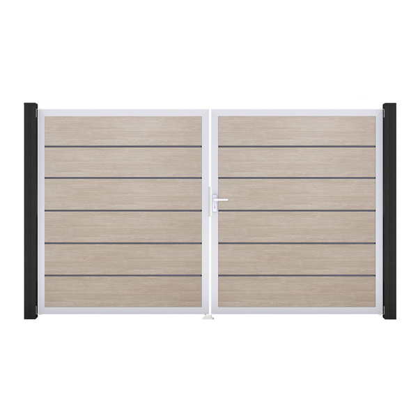 Tor Sichtschutzzaun 2-flügelig PVC Sheffield Oak "BasicLine Premium"