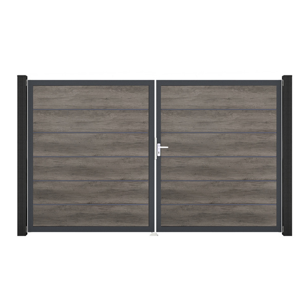 Tor Sichtschutzzaun 2-flügelig PVC Monument Oak "BasicLine Premium"