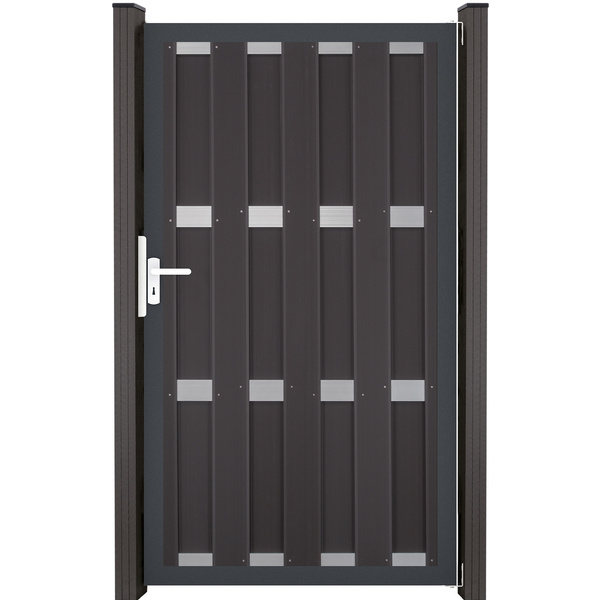 Tor Sichtschutzzaun WPC Anthrazit "Fertigzaun"