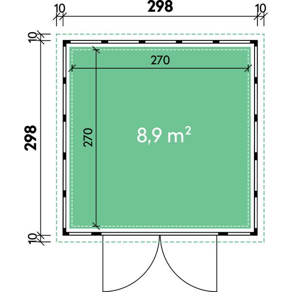 Metall-Gartenhaus Eleganto 3030 Lichtgrau