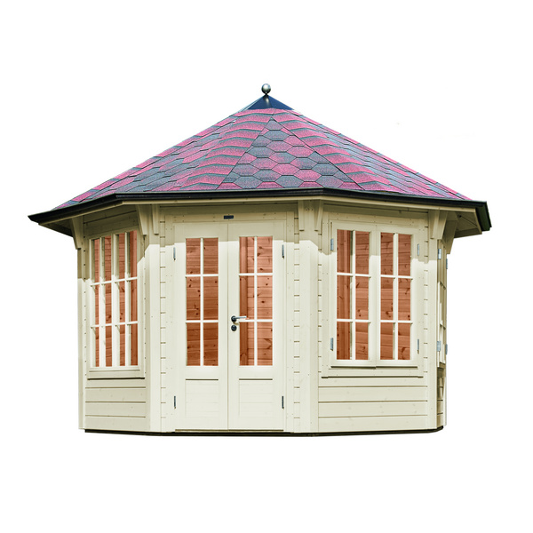 Pavillon Milano 3.0 mit rot-schwarzen Dachschindeln