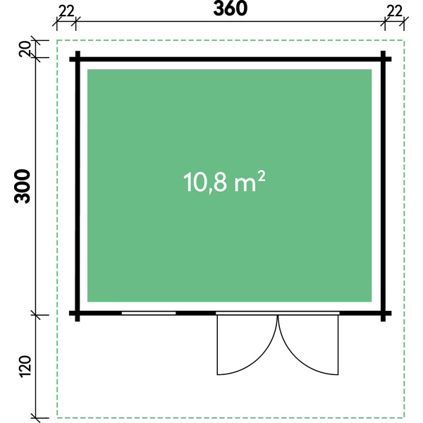 Gartenhaus Lisa 44-A isolierverglast XL mit Farbbehandlung Bernstein