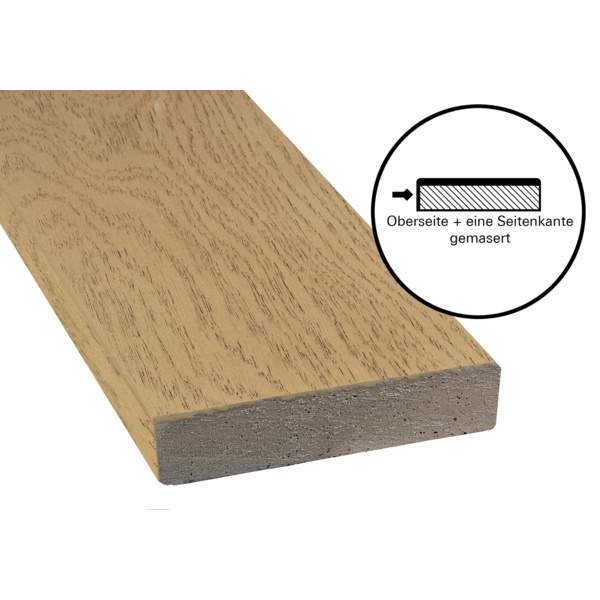 Terrassendiele RMC massiv Ashwood einseitig Holzstruktur, Slim Ashwood - 32 x 126 mm