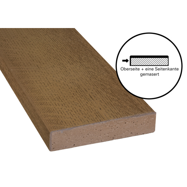 Terrassendiele RMC massiv Coppered Oak einseitig Holzstruktur - 32 x 126 mm