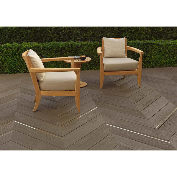 Terrassendiele RMC massiv Ebony Grey einseitig Holzstruktur - 32 x 176 mm